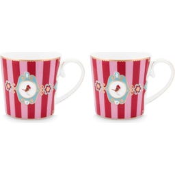Pip Studio Becherset Love Birds - Rot gestreift