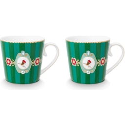 Pip Studio Becherset Love Birds - Grün gestreift