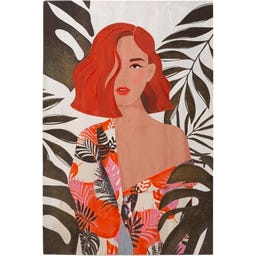 Leinwandbild mit Farbdruck Lady Jungle -A-