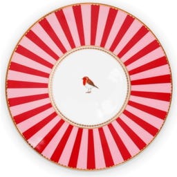 Pip Studio Tassen mit Untersetzer Love Birds - Rot/Pink