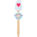 Dough Scraper with Wooden Handle & Cutter - Heart
