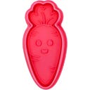 Kunststoff-Ausstechform pink mit Auswerfer - Möhre