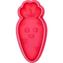Kunststoff-Ausstechform pink mit Auswerfer - Möhre