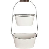 Cesta de Almacenaje "Sofie" de 2 Niveles, blanco