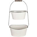 Panier de Rangement « Sofie » à 2 Niveaux, Blanc - 1 pcs