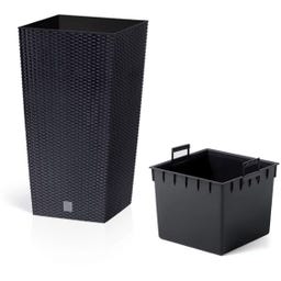 Prosperplast Blumentopf Rato Square Hoch - Anthrazit - 29x29x55 cm