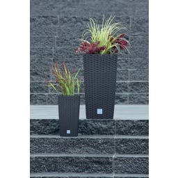 Prosperplast Blumentopf Rato Square Hoch - Anthrazit - 29x29x55 cm