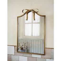 Strömshaga Miroir avec Nœud en Laiton Antique