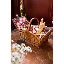 Strömshaga Wicker Picnic Basket Set, Red