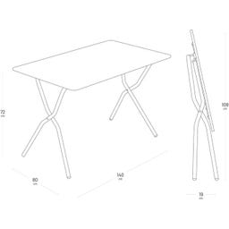 Lafuma BALCONY Klapptisch 140 x 80 cm - Miel