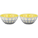 guzzini LE MURRINE - Set di 2 Ciotole Ø 12 cm - grigio/giallo