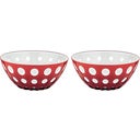 guzzini Set of 2 Bowls Ø12cm LE MURRINE - Red / White / Transparent