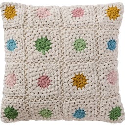 IB Laursen Kissenhülle gehäkelt mit Blumen - 1 Stk