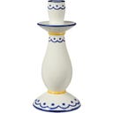 IB Laursen Kandelaar Wit/Blauw met Geel Patroon