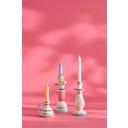 IB Laursen Bougeoir Blanc/Bleu à Motif Jaune - 1 pcs