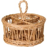 Round Basket with Compartments and Handle