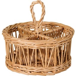 Round Basket with Compartments and Handle - 1 item