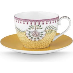 Lily & Lotus csésze és alátét szett, 2 darabos - Sárga