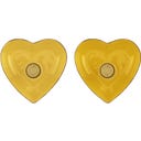 Metal Heart Candle Holder 10 x 3 cm, Yellow