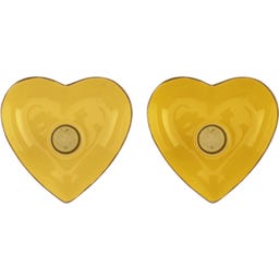Pip Studio Metal Heart Candle Holder 10 x 3 cm - Yellow