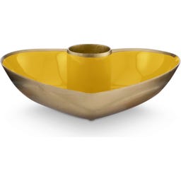 Pip Studio Metal Heart Candle Holder 10 x 3 cm - Yellow