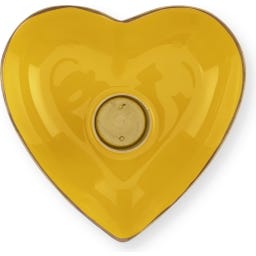 Pip Studio Metal Heart Candle Holder 10 x 3 cm - Yellow