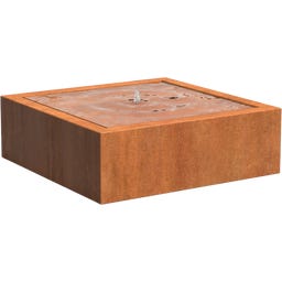 ADEZZ Wassertisch Quadratisch aus Cortenstahl - 120 x 120 x 40 cm