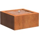ADEZZ Wassertisch Quadratisch aus Cortenstahl - 80 x 80 x 40 cm