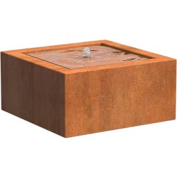 ADEZZ Wassertisch Quadratisch aus Cortenstahl - 80 x 80 x 40 cm