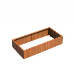 Pflanzgefäß Carrez aus Cortenstahl - Rechteckig / ohne Boden - 200 x 100 x 40 cm