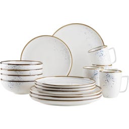 Pintar - Servizio Combinato - 16 Pezzi, Bianco/Blu - 1 set