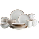 Mabella 20-teiliges Vintage-Geschirr-Set, grau/braun
