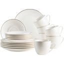 Felise 18-teiliges Kaffeegeschirr, weiß mit Goldrand