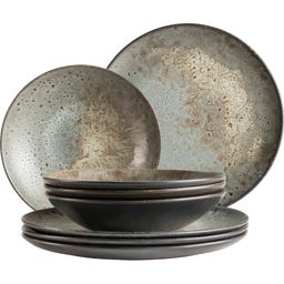 Carellia - Servizio da Tavola - 8 Pezzi, Grigio - 1 set