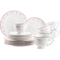 Mäser Lova 18-teiliges Kaffeeservice, weiß/rot - 1 Set