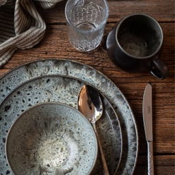 Carellia - Servizio da Tavola - 8 Pezzi, Grigio - 1 set