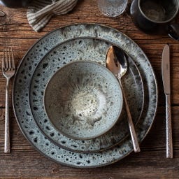 Carellia - Servizio da Tavola - 8 Pezzi, Grigio - 1 set