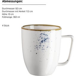 Pintar 16-teiliges Kombiservice, weiß/blau - 1 Set