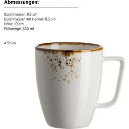 Pintar 16-teiliges Kombiservice, weiß/braun - 1 Set