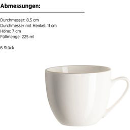 Felise 18-teiliges Kaffeegeschirr, weiß mit Goldrand - 1 Set