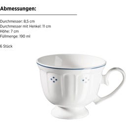 Lova 18-teiliges Kaffeeservice, weiß/blau - 1 Set
