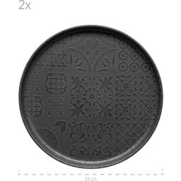 Traditional Tiles - Servizio da Tavola - 8 Pezzi, Nero - 1 set