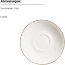 Felise 18-teiliges Kaffeegeschirr, weiß mit Goldrand - 1 Set