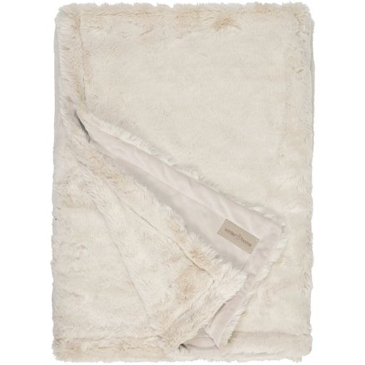Winter Home Seal Ecru Plush Blanket