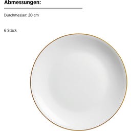 Felise 18-teiliges Kaffeegeschirr, weiß mit Goldrand - 1 Set