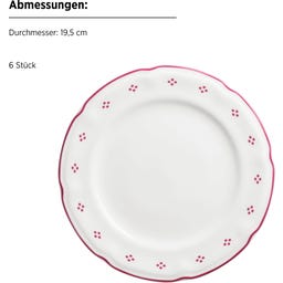 Mäser Lova 18-teiliges Kaffeeservice, weiß/rot - 1 Set