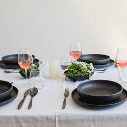 Traditional Tiles - Servizio da Tavola - 8 Pezzi, Nero - 1 set