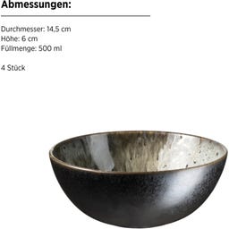 Carellia Frühstückservice, 12-teilig grau - 1 Set