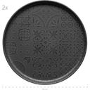 Traditional Tiles - Servizio da Tavola - 8 Pezzi, Nero - 1 set