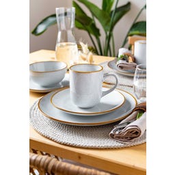 Mabella - Set Servizio Vintage - 20 Pezzi, Grigio/Marrone - 1 set